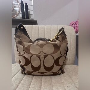Brown coach Carly shoulder purse